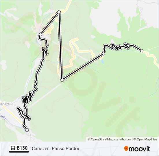 Percorso linea bus B130