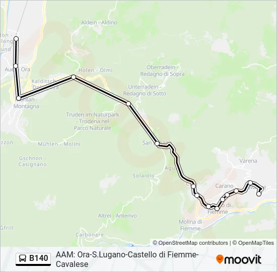 B140 Bus Line Map