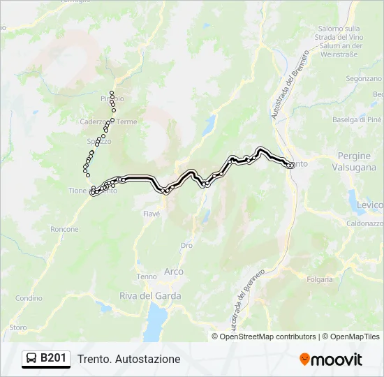 B201 Bus Line Map