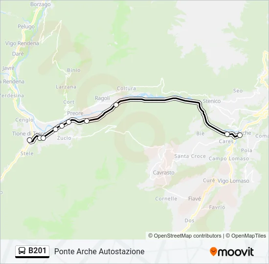 B201 Bus Line Map