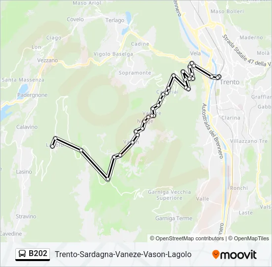 B202 Bus Line Map