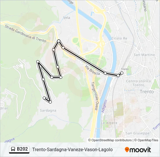 B202 Bus Line Map
