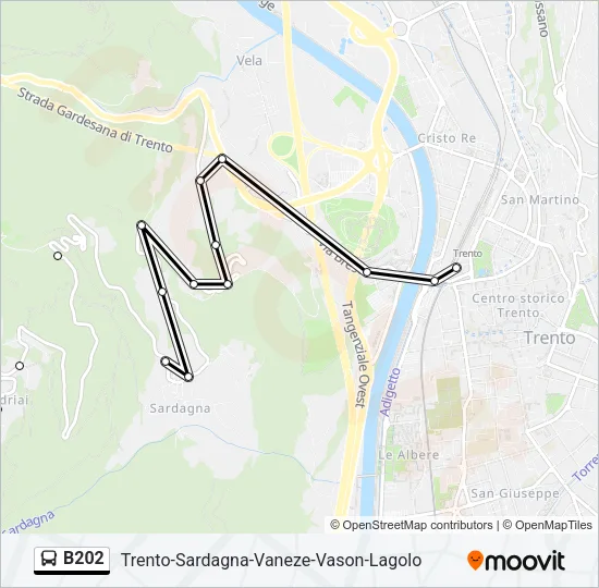 B202 Bus Line Map