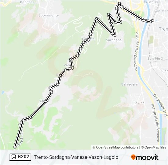 B202 Bus Line Map