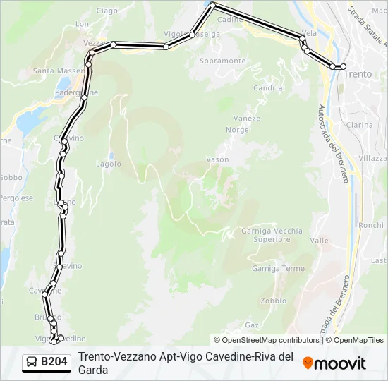 B204 Bus Line Map