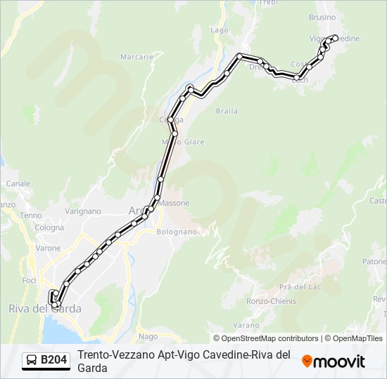 B204 bus Line Map