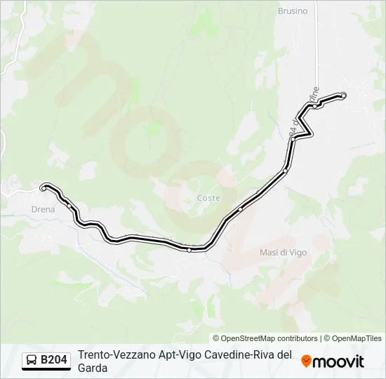 B204 Bus Line Map