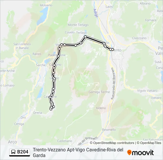 B204 Bus Line Map