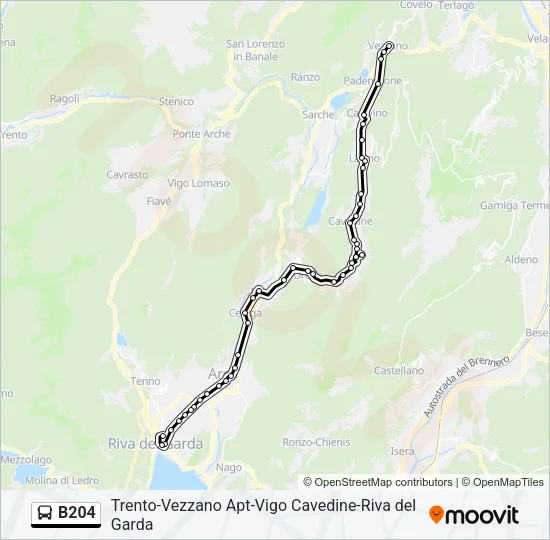 B204 Bus Line Map