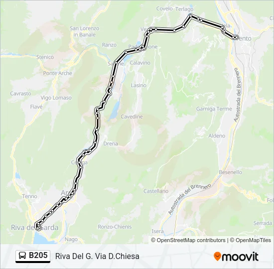 B205 Bus Line Map