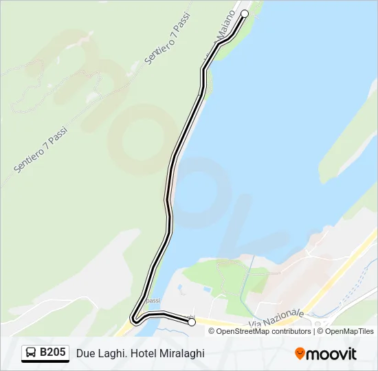 B205 Bus Line Map