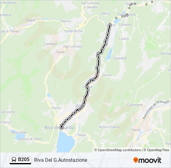 B205 bus Line Map