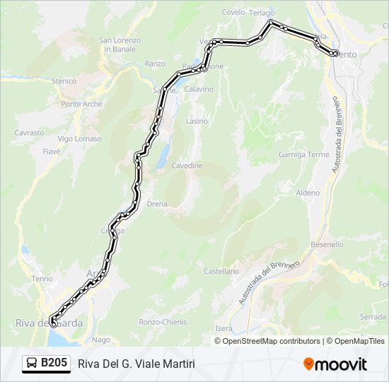 B205 bus Line Map