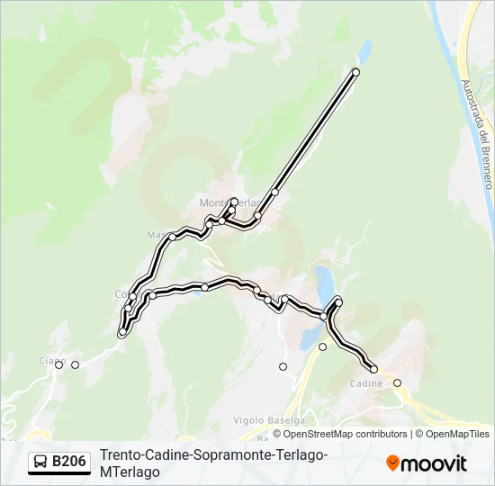 B206 Bus Line Map