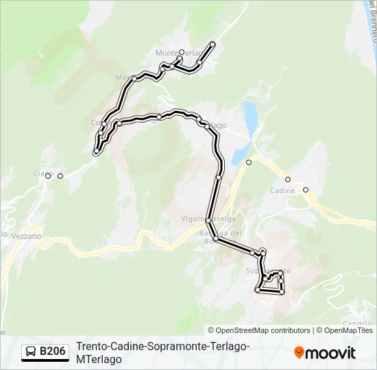 B206 Bus Line Map