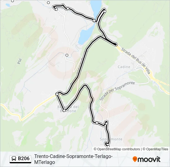 B206 Bus Line Map