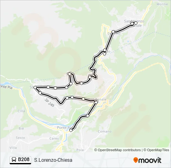 B208 Bus Line Map