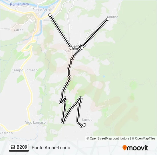 B209 Bus Line Map