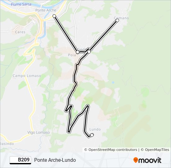 B209 bus Line Map