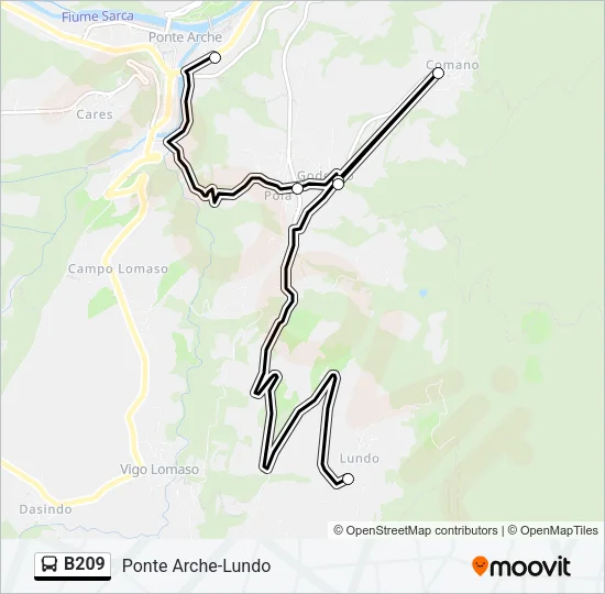 B209 Bus Line Map