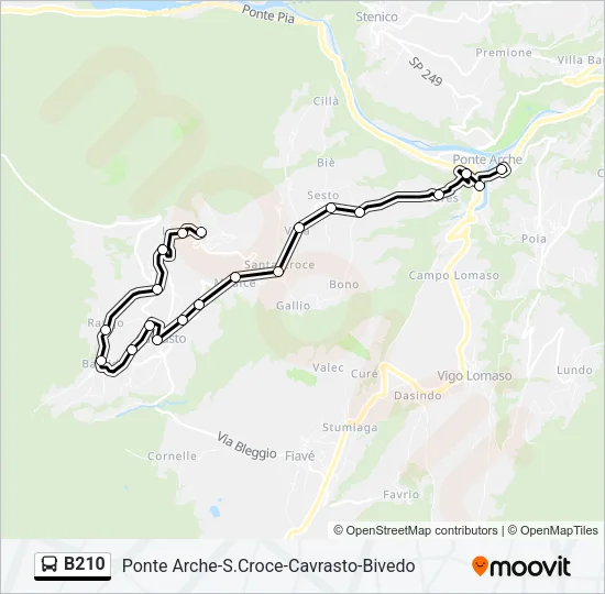 B210 Bus Line Map