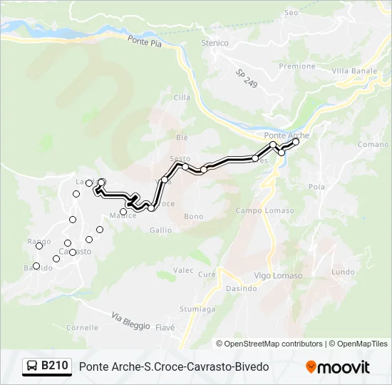 B210 Bus Line Map