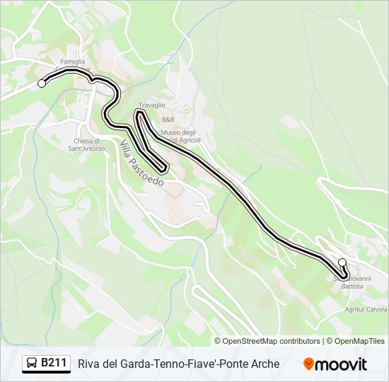 B211 bus Line Map