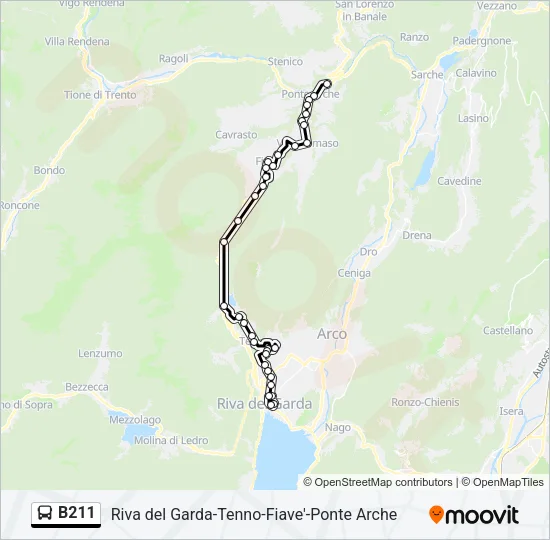 B211 Bus Line Map