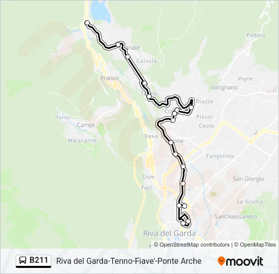 B211 Bus Line Map