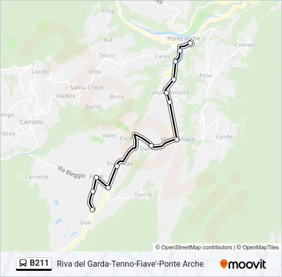 B211 Bus Line Map