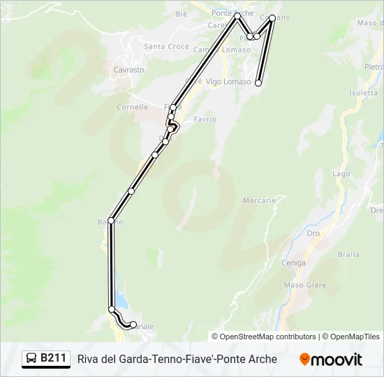 B211 Bus Line Map