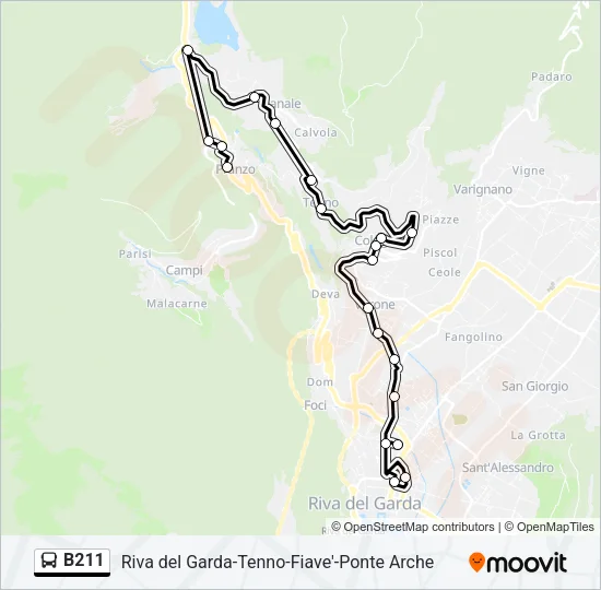 B211 Bus Line Map