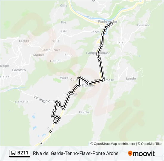 B211 Bus Line Map