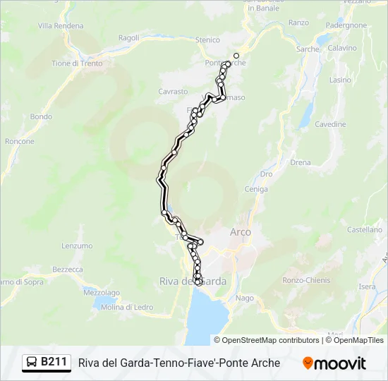 B211 Bus Line Map