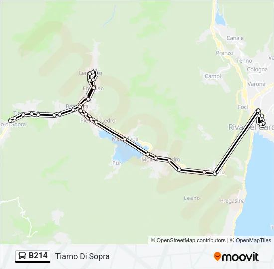 B214 Bus Line Map