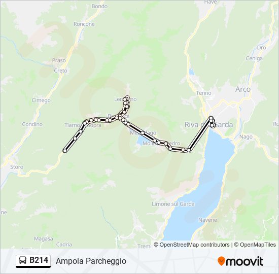 B214 bus Line Map