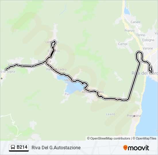 Percorso linea bus B214