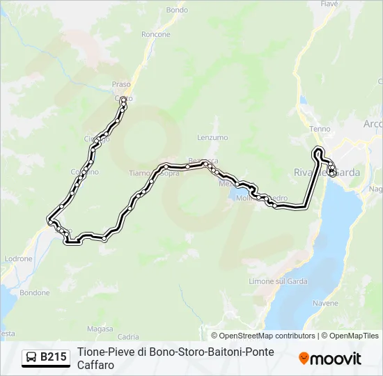 B215 Bus Line Map