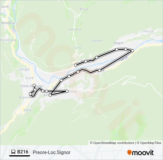 B216 Bus Line Map