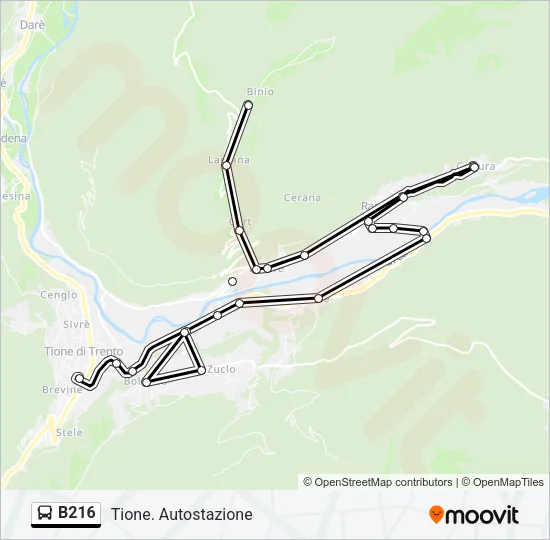 B216 Bus Line Map