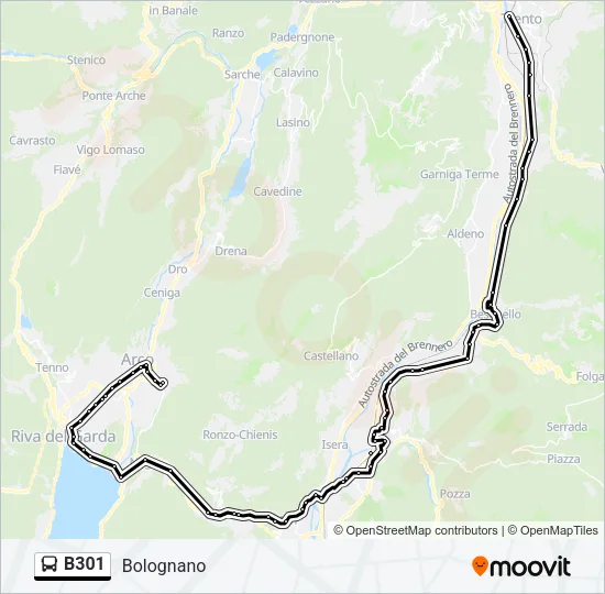 B301 Bus Line Map