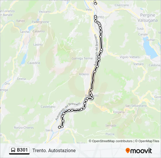 B301 Bus Line Map
