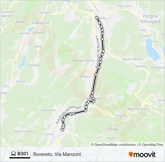 B301 Bus Line Map