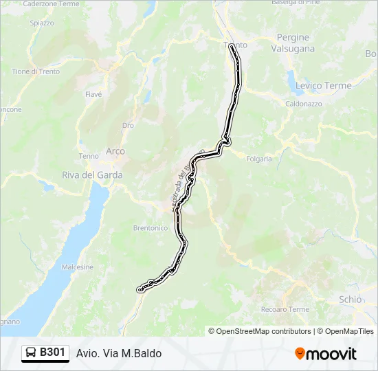 B301 Bus Line Map