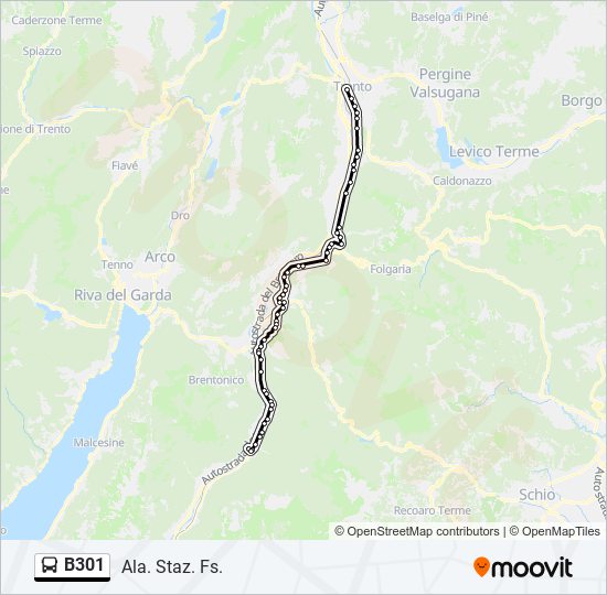 B301 bus Line Map