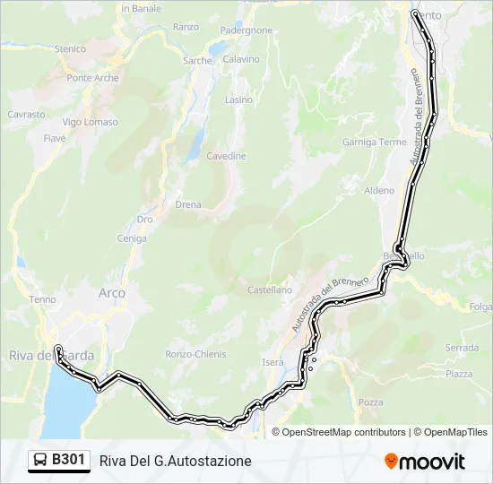 B301 Bus Line Map