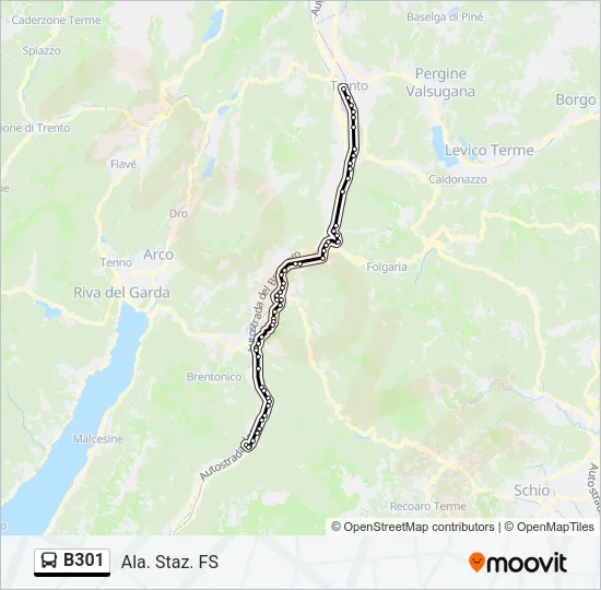 B301 Bus Line Map