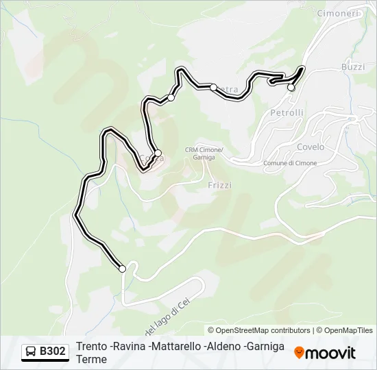 B302 Bus Line Map