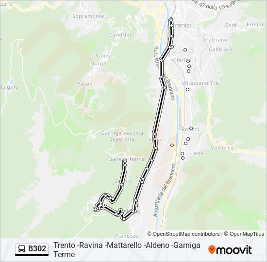 B302 bus Line Map