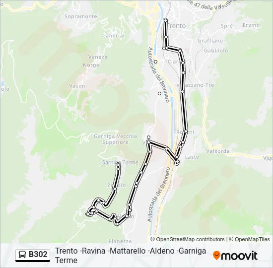 B302 Bus Line Map